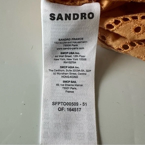 SANDRO LIVIO BRODERIE ANGLAISE TOP SIZE MEDIUM